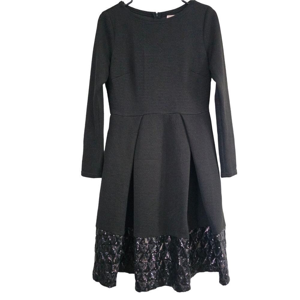 Traffic People Dress Medium Black Long Sleeve Special Occasion Sequins Holiday